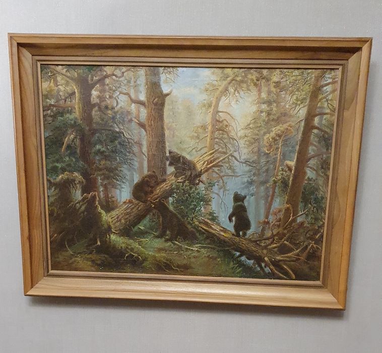 Срочно. Картина маслом " Утро в сосновом бору".