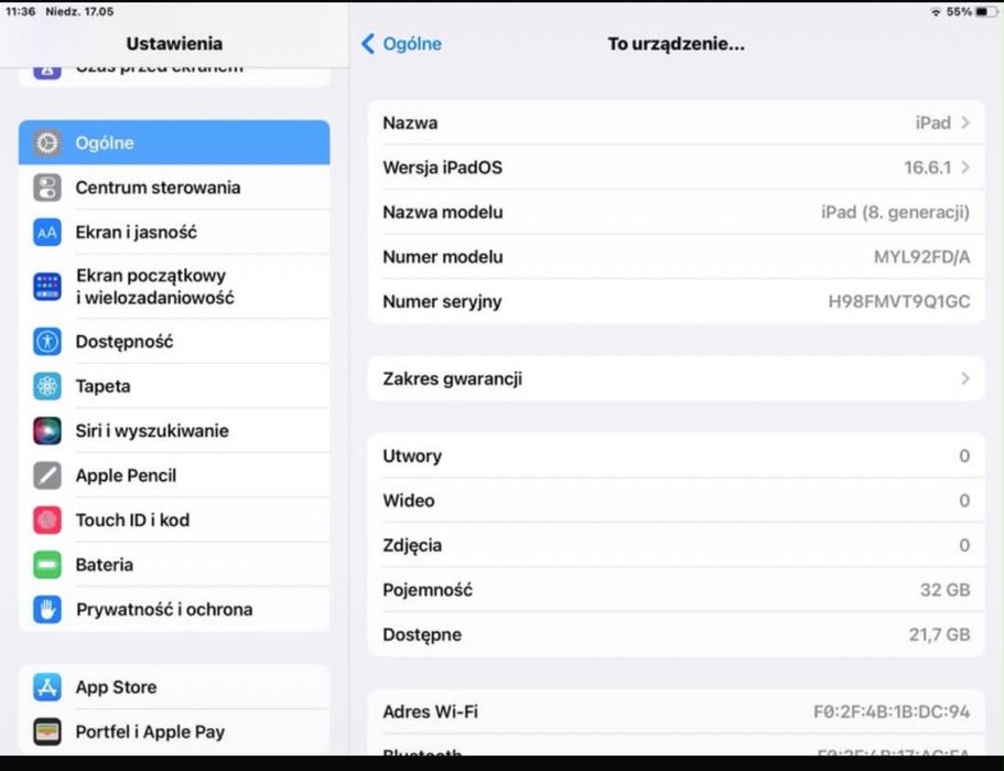 Apple IPad 8 generacji 32GB