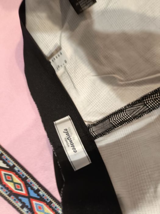 Spodnie wysoki stan Tchibo 38 M elastyczne w kratkę jak nowe