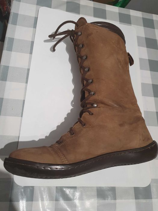 Długie, skórzane buty, rozm. 41.