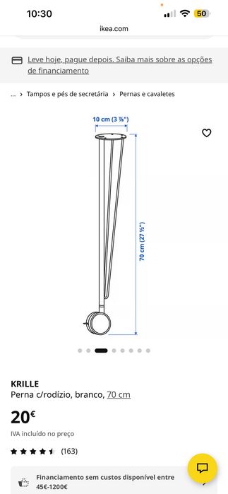 Pernas para secretária