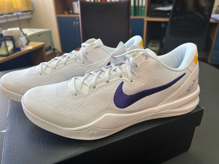 Kobe 8 Protro White and Court Purple Lakers