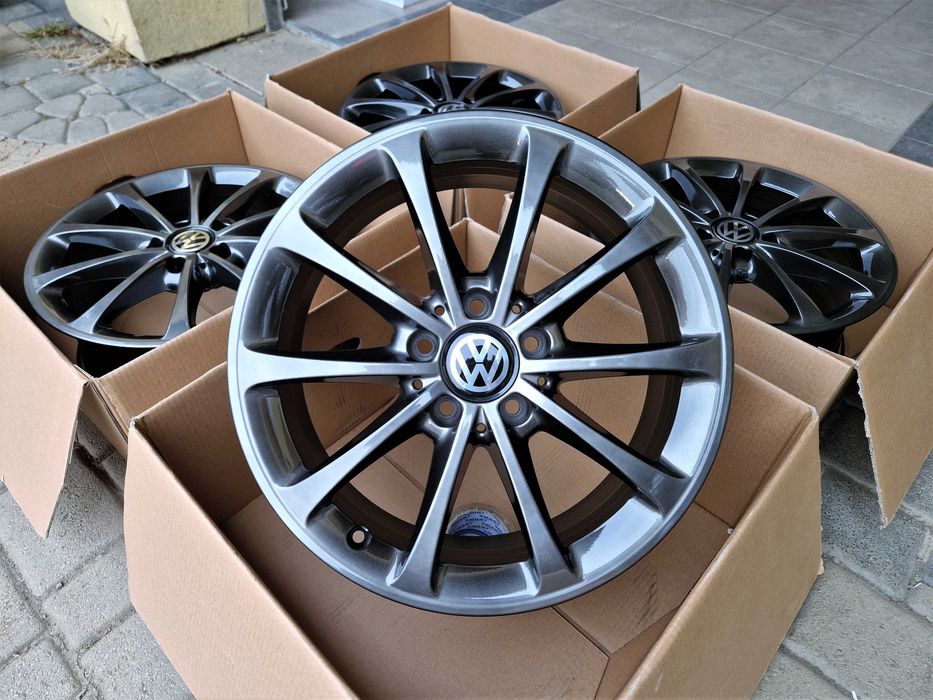 Alufelgi 17 5x112 VW Golf Passat Touran Jetta Caddy T-Roc Chrom Shadow ! 728#