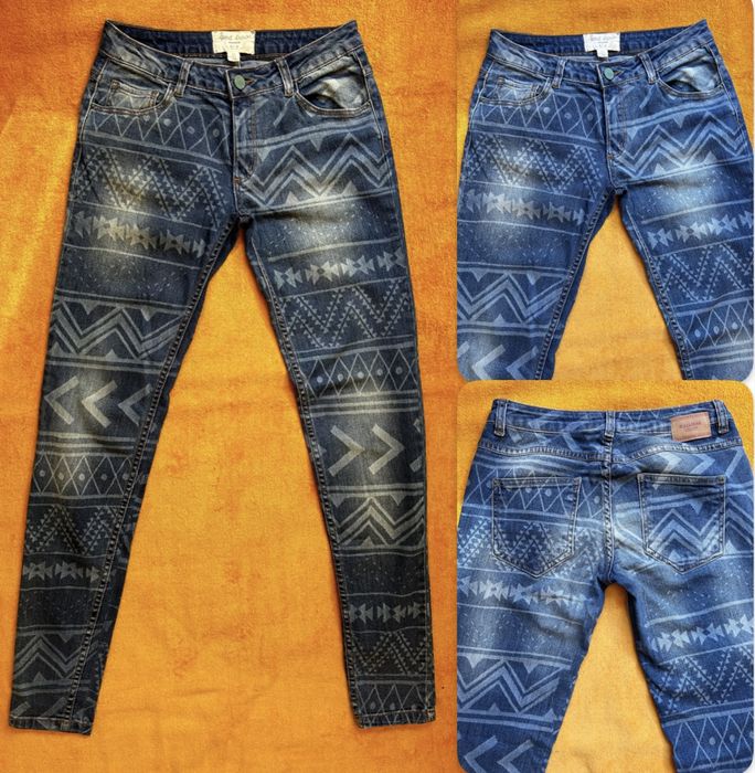 Calças de ganga tribal slim. Como novas