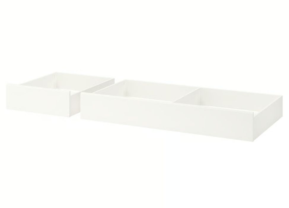 Łóżko HEMNES IKEA Rama biała bejca 2 szt. (+ szuflady na pościel + dno łóżka + materac)