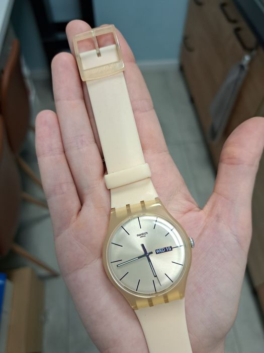 Zegarek swatch new gent nude beżowy