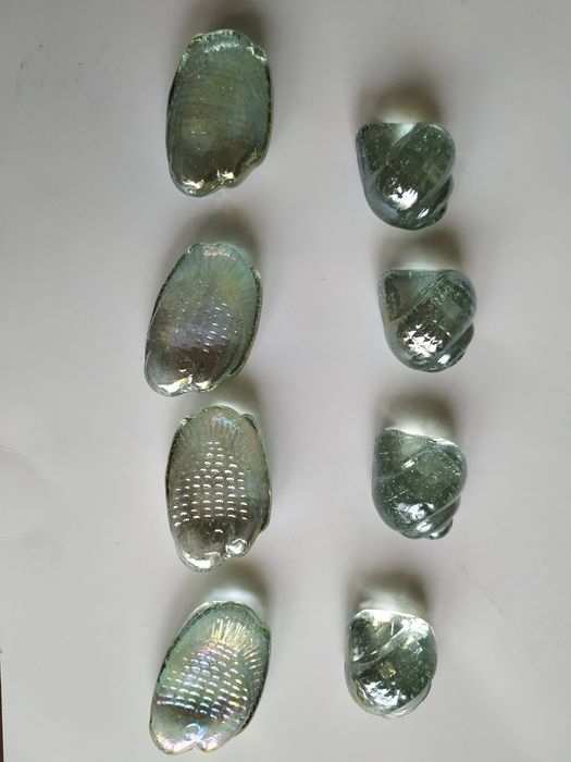 Szklane dekoracje rybki i muszelki