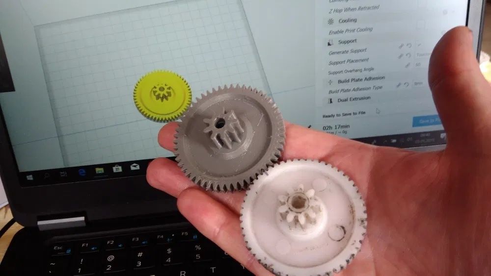 Koło zębate samochodzik skuter elektryczny druk 3d