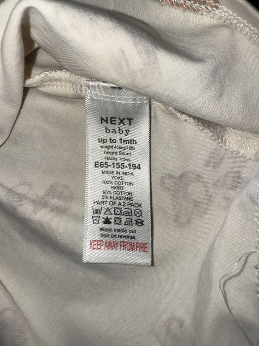 Сукня бежева з ведмедиками, бавовна, Next, для дівчинки до 1 міс.