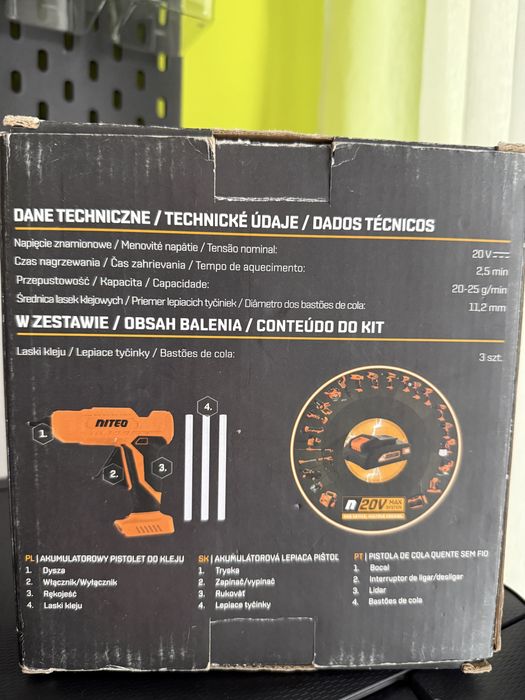 Akumulatorowy pistolet do kleju Niteo, nowy, Wrocław