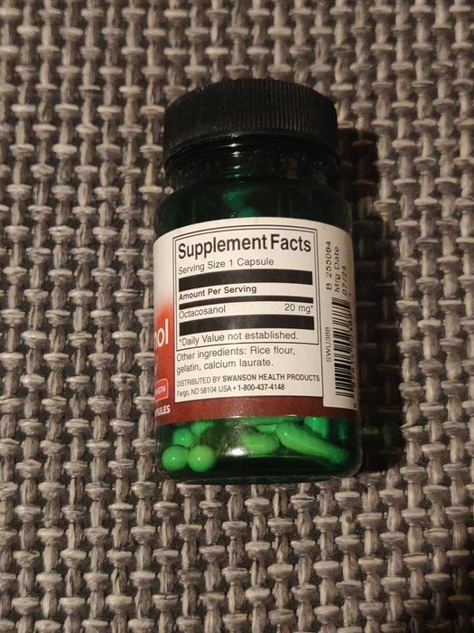 Octacosanol Oktakosanol Swanson wytrzymałość siła wydolność  serce