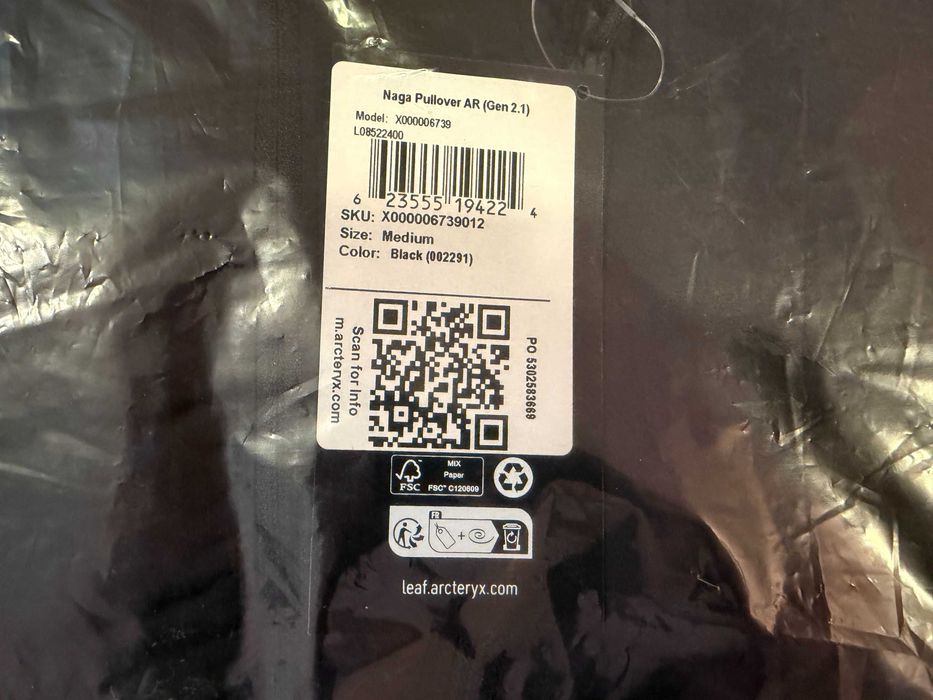 Arcteryx LEAF Naga Pullover AR Gen 2.1. Black w M. Nowy.