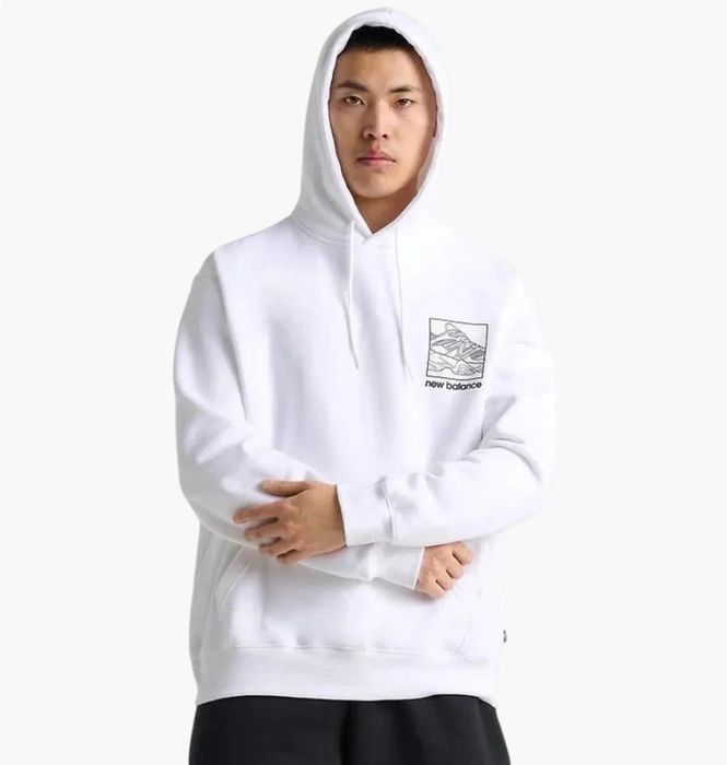 Худі New Balance Sketch Graphic White MT51788-100 (M-XL)Оригінал/худі нью баланс