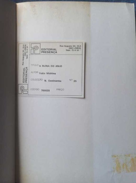 A Ruína do Anjo - Yukio Mishima