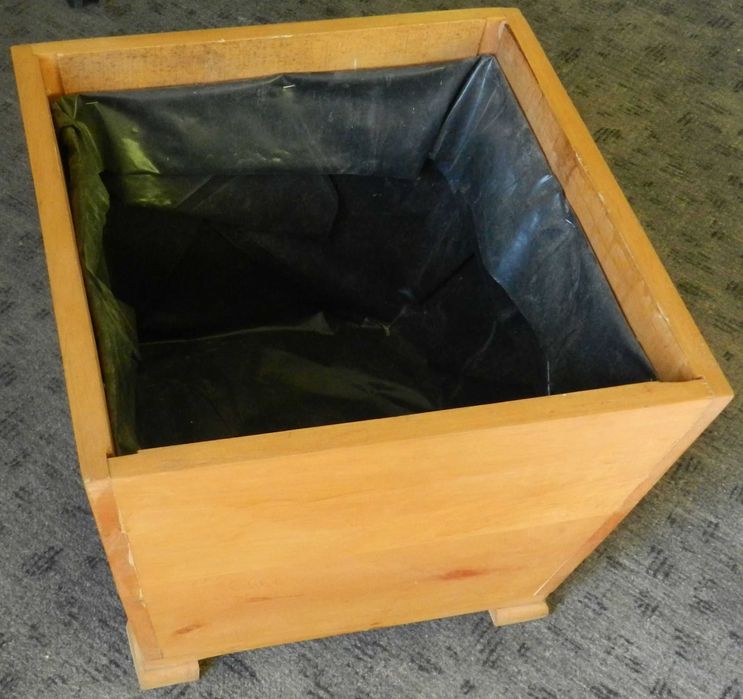 Drewniana donica, doniczka duża masywna stabilna, 46x46 cm