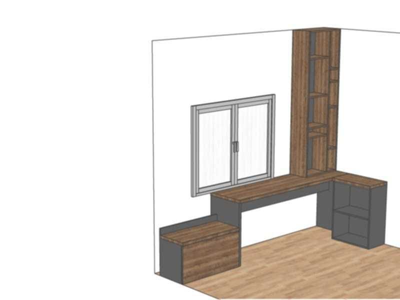 Zestaw mebli biurko regał dwie szafki