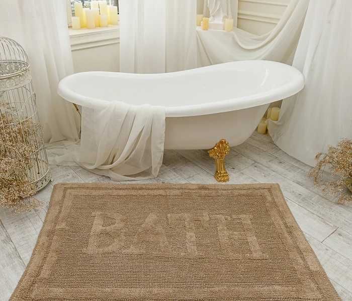 Сучасний килим для ванної кімнати WOVEN RUG beige, ЧУДОВА ЯКІСТЬ !