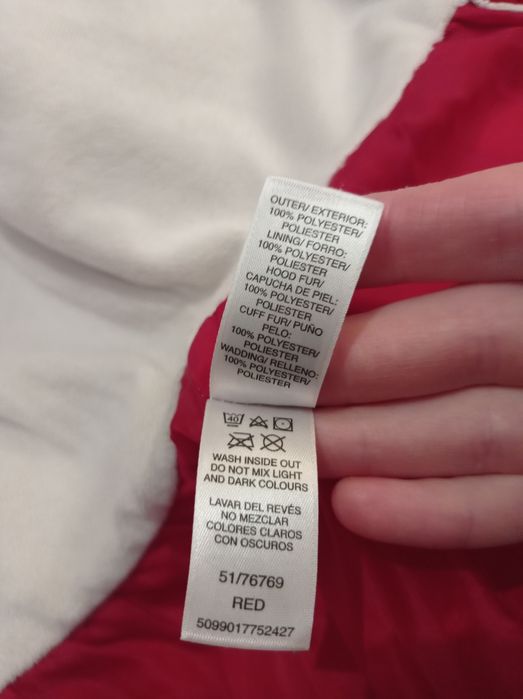 Тепла куртка, пальто для дівчинки St.Bernard, червона, 98 см.