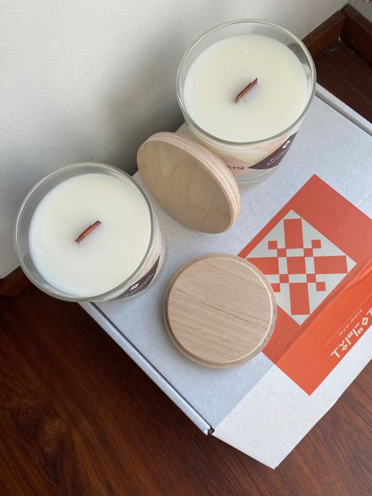 Ароматизована свічка у скляному стакані Київські каштани 250мл Турбота