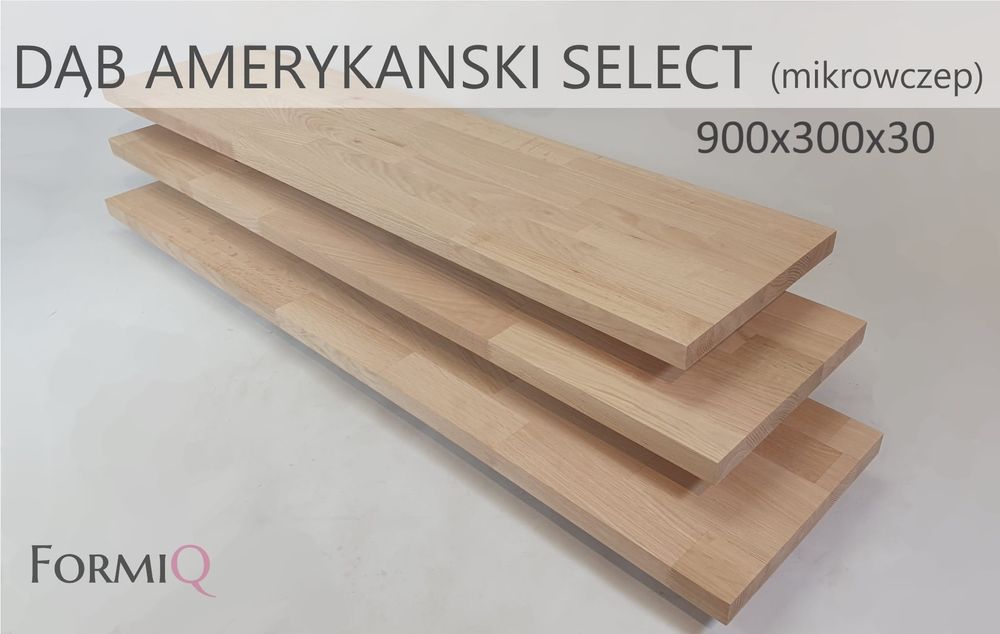 Stopnie dąb amerykański select mikrowczep 900x300x30