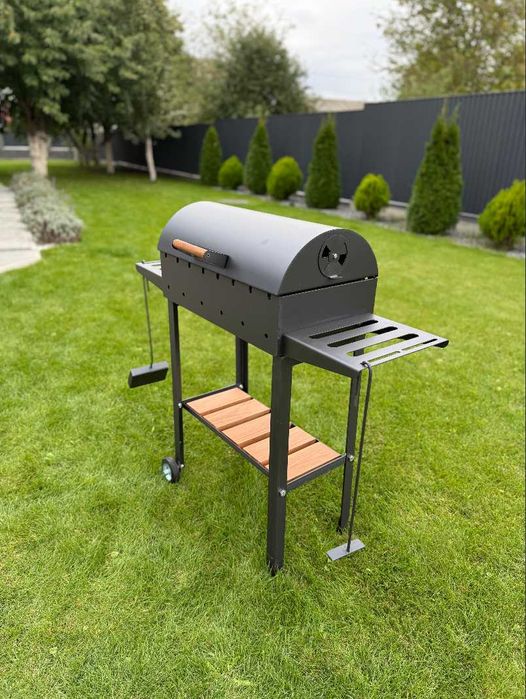 Мангал з кришкою для барбекю та решіткою для гриля метал 4 мм