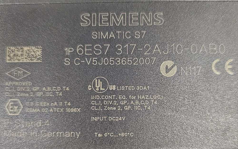 Sterownik PLC Siemens S7-300 6ES7 317-2AJ10-0AB0
