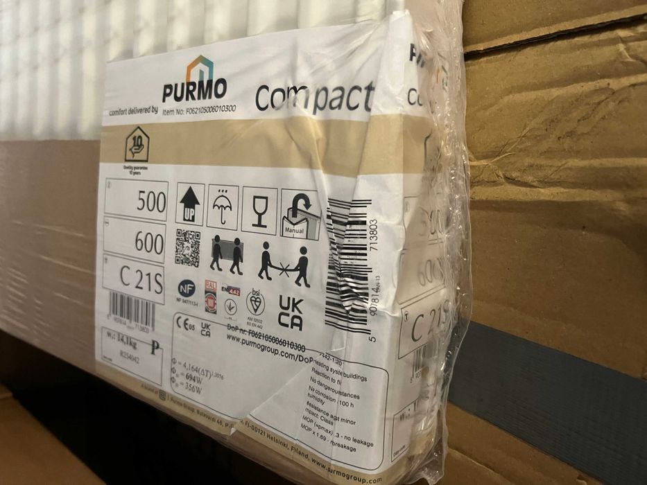 NOWY grzejnik PURMO Compact 500x600 w folii z uchwytami