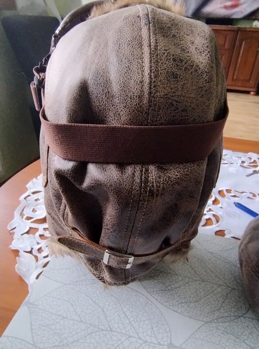 Czapka pilotka z kożuszkiem
