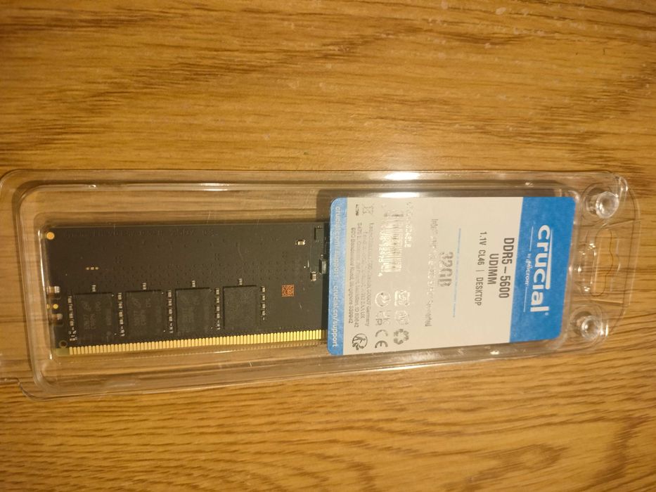 Pamięć RAM Crucial DDR5 32GB 5600MHz CL46 UDIMM JAK NOWA