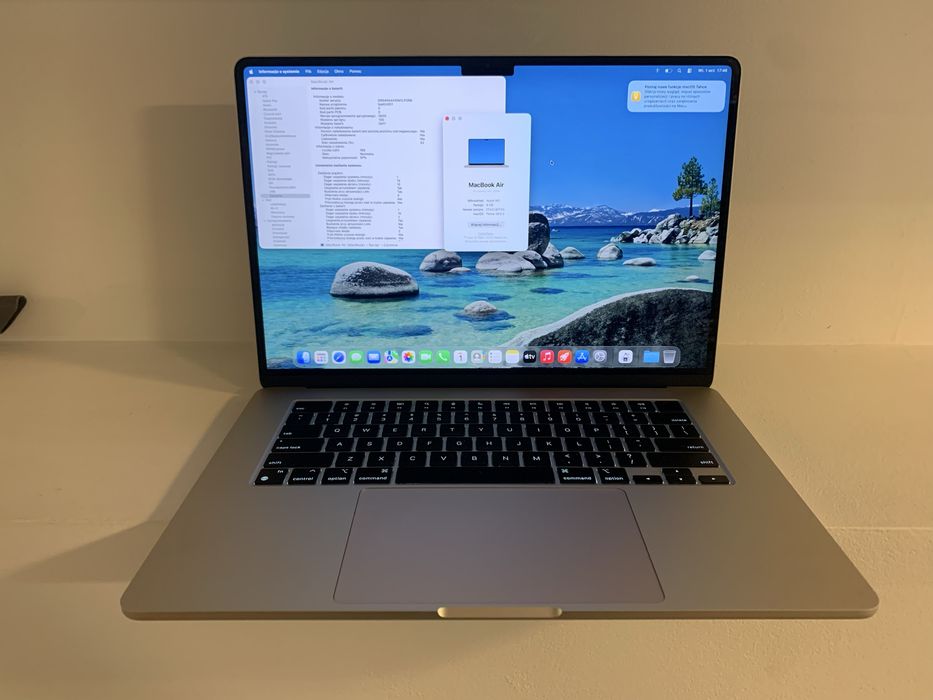 M3 Laptop Apple MacBook Air 15cali A3114 M3 8gb 256gb stargate Idealny