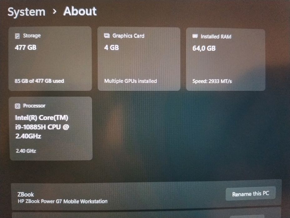 Gamingowy HP Z Book Power G7