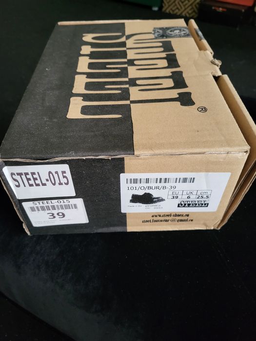 Buty Glany Steel niskie bordowe rozm. 39