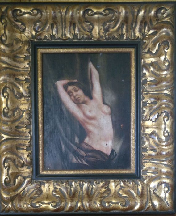 Pintura em madeira de mulher