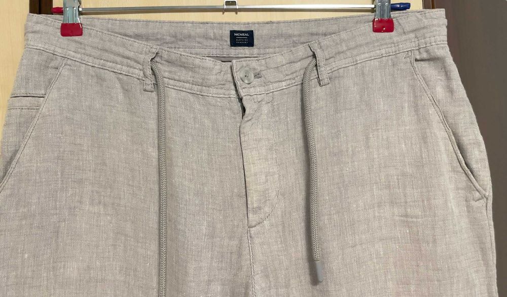Spodnie męskie 100% len - marki MCNEAL - pas 96 cm.