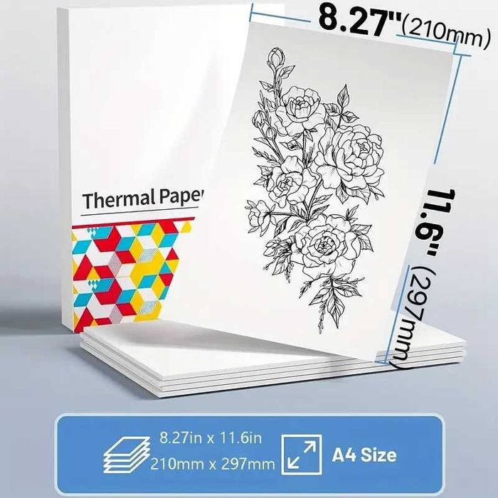 Термопапір А4 в аркушах для термо-принтерів та трансферних принтерів