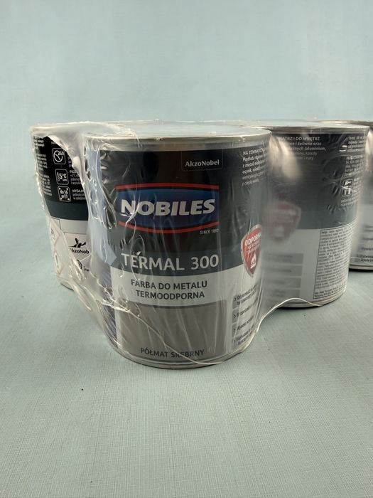 Farba do metalu Nobiles termoodporna 6x0,7 l Termal 300 półmat srebrny