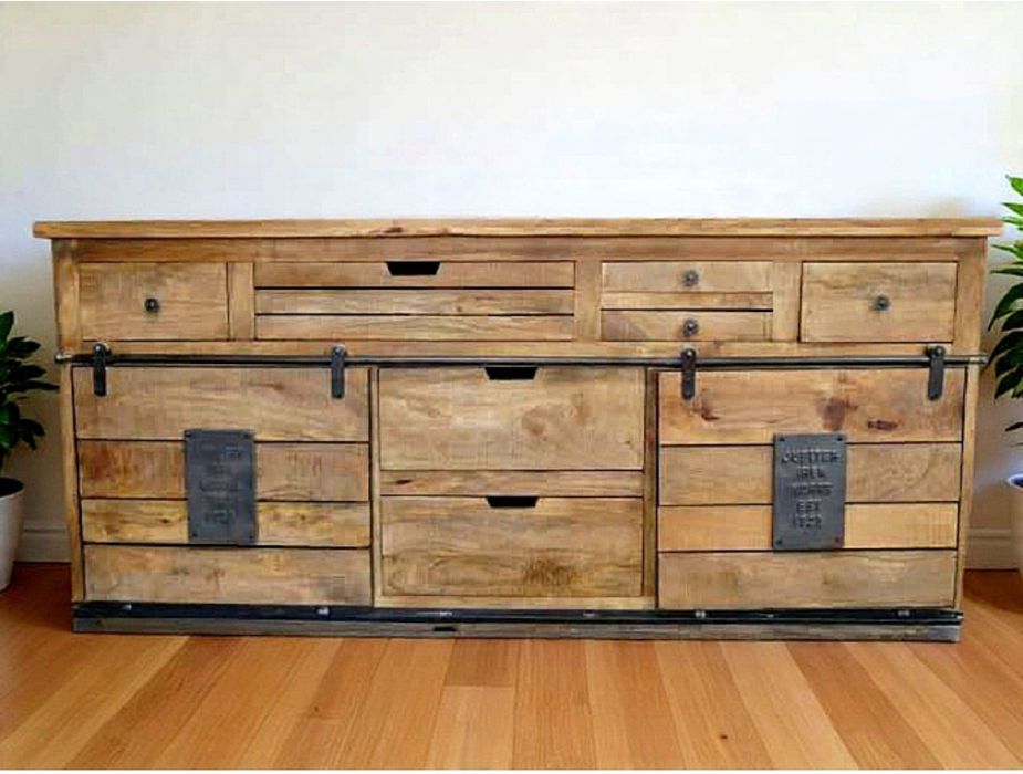 Komoda lite drewno Mango, loft, industrialna, 180 cm DOSTAWA W CENIE