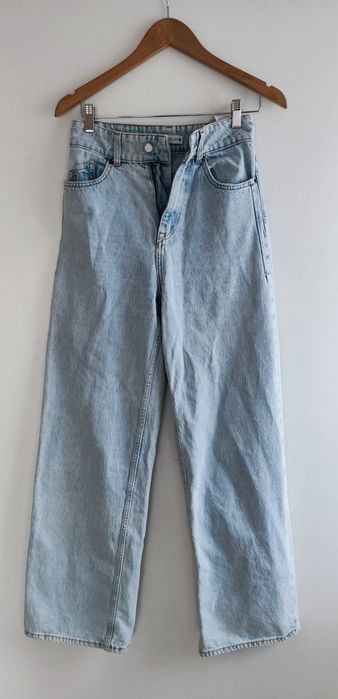Spodnie jeansowe szerokie nogawki wysoki stan Zara