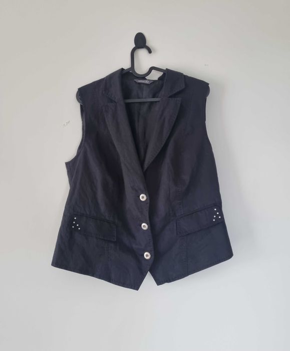 Elegancka czarna damska kamizelka