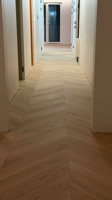 Jodełka francuska dąb olej ef. surowego drewna faza 12x120x680