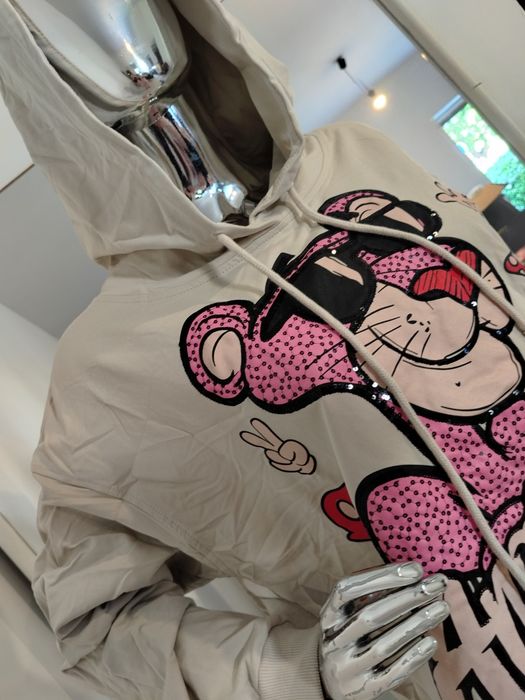 Hit ! Stylowa bawełniana bluza z różową panterą
