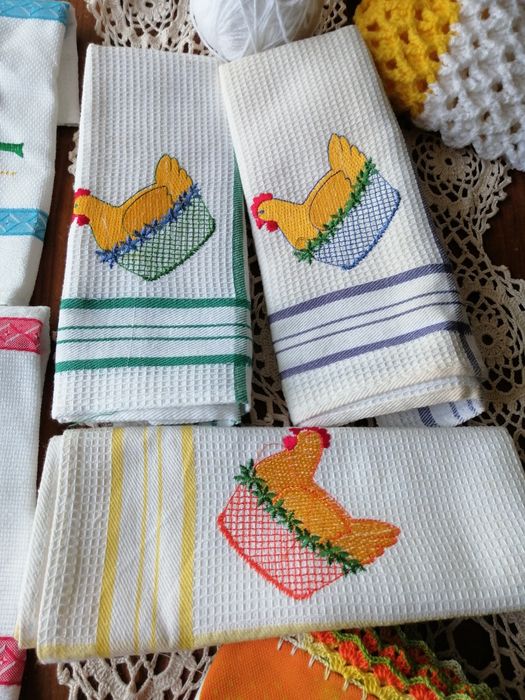 Fronhas antigas. Panos de cozinha.