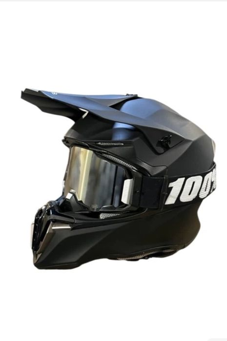 Шлем кроссовый чёрный мат мото шлем