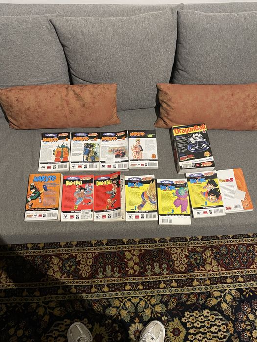 Mangás diversos de Naruto e Dragon ball