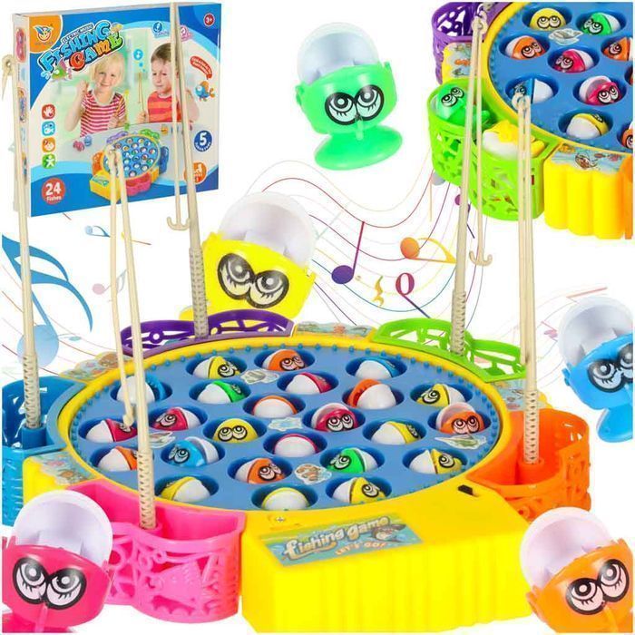Gra Łowienie Rybek Zręcznościowa Rodzinna 24 Rybki Wędki Wędkowanie