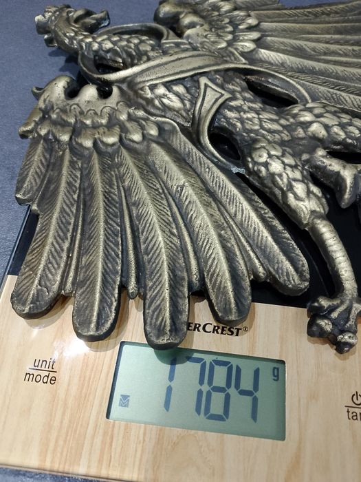 *Wyprzedaż*Duże godło Polski Króla Zygmunta Starego z brązu.