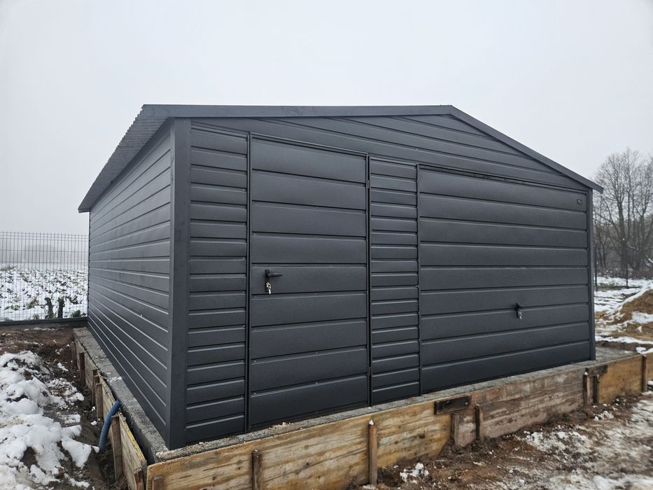 5x6 MAŁ Garaże Blaszane Garaż Blaszany Blaszak Blaszaki Antracyt Okuci