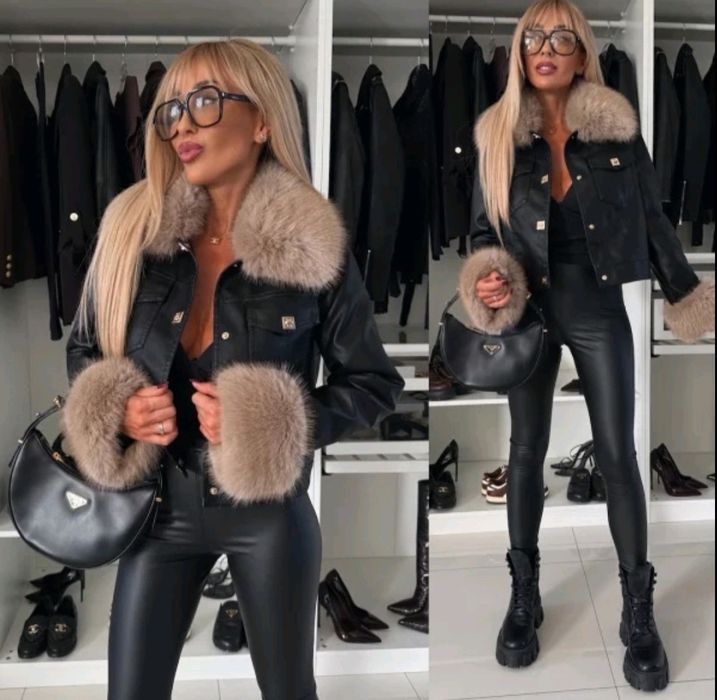 Kurtka eko skóra z futerkiem