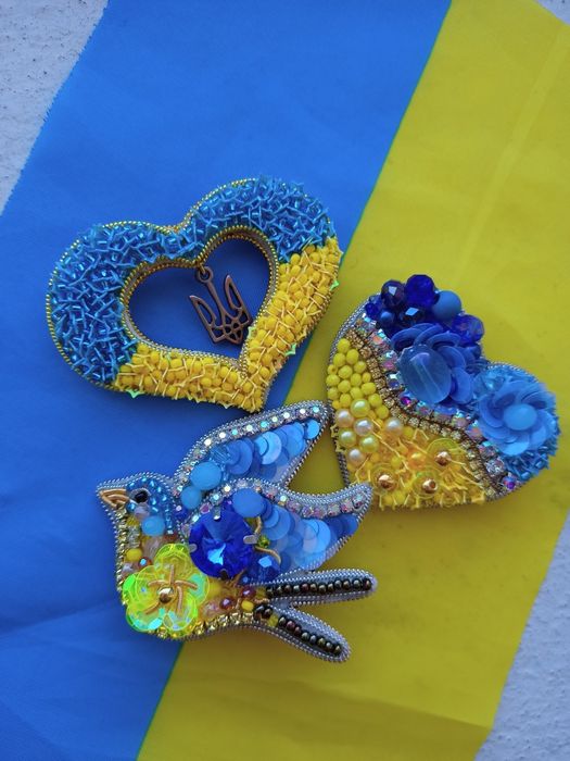 Броши Калина брошки патріотичні символічні Україна символ ручної робот