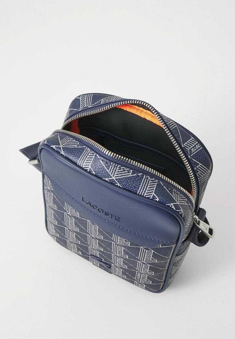 100% ОРИГИНАЛ Lacoste monogram classic blue мужская синяя сумка